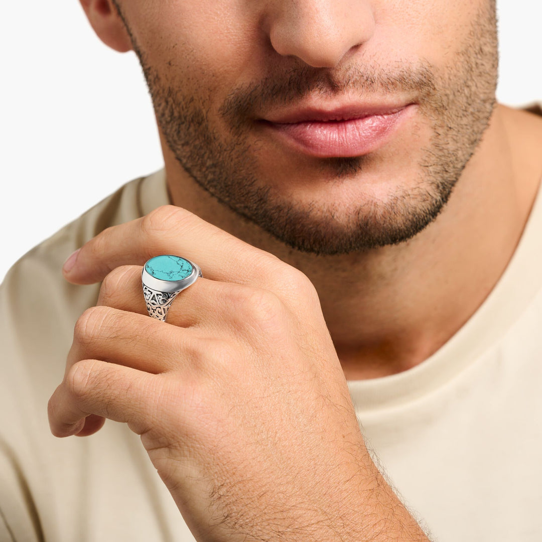 Thomas Sabo - Silver and Turquoise Signet Ring