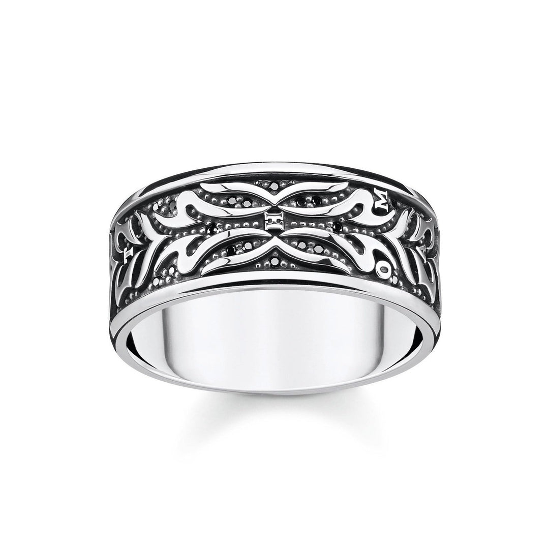 Thomas Sabo - Blackened Silver Tiger Stripe Ring