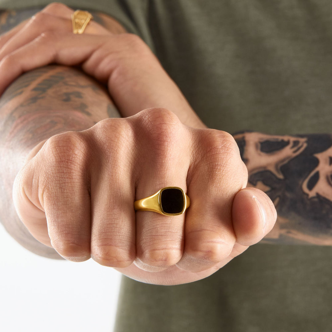 Thomas Sabo - Gold and Onyx Essential Signet Ring
