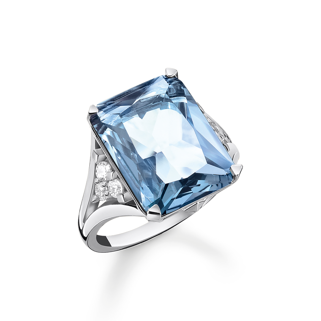 Thomas Sabo - Blue and White Stones Ring - Silver