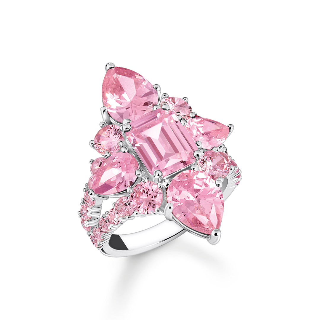 Thomas Sabo - Pink CZ Cocktail Ring - Silver