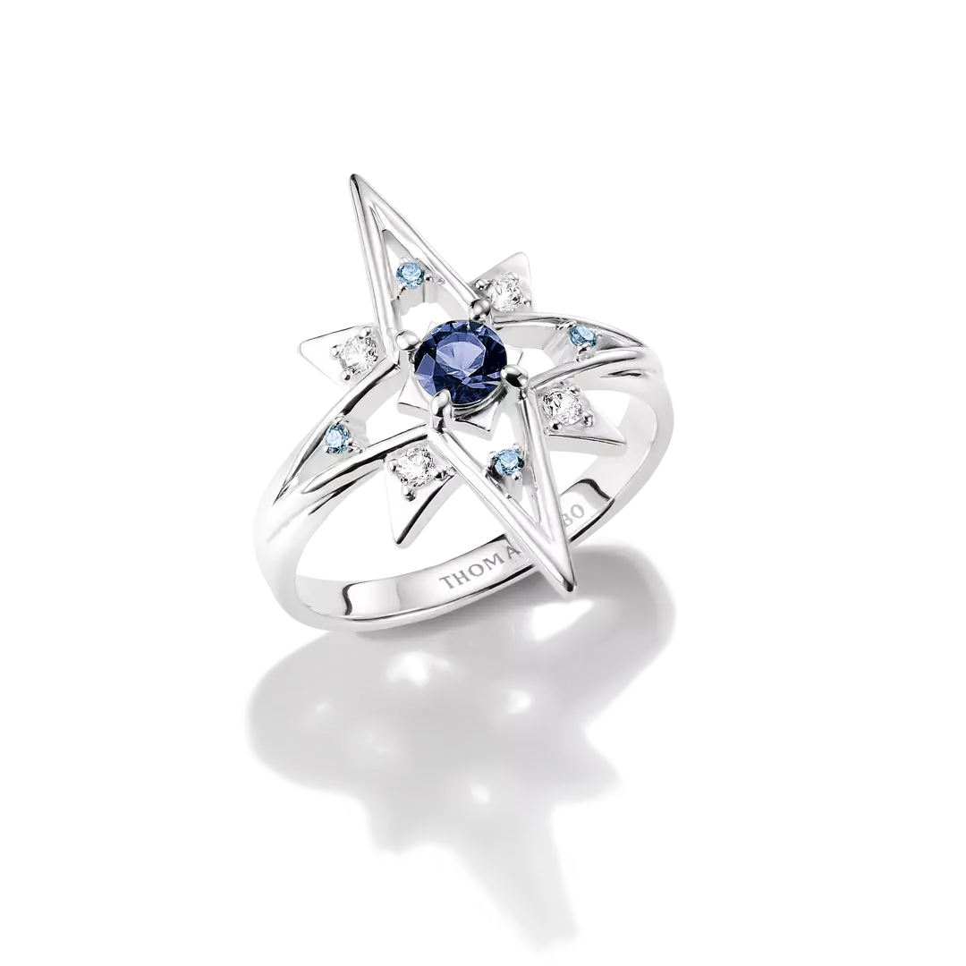 Thomas Sabo - Midnight Skies Star Ring With White Zirconia - Silver
