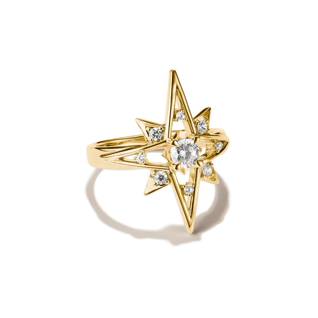Thomas Sabo - Midnight Skies Star Ring With White Zirconia - Gold