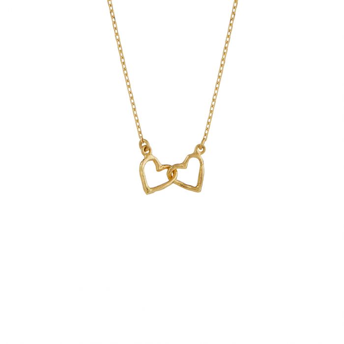 Alex Monroe - Teeny Tiny Linked Heart Necklace - Gold