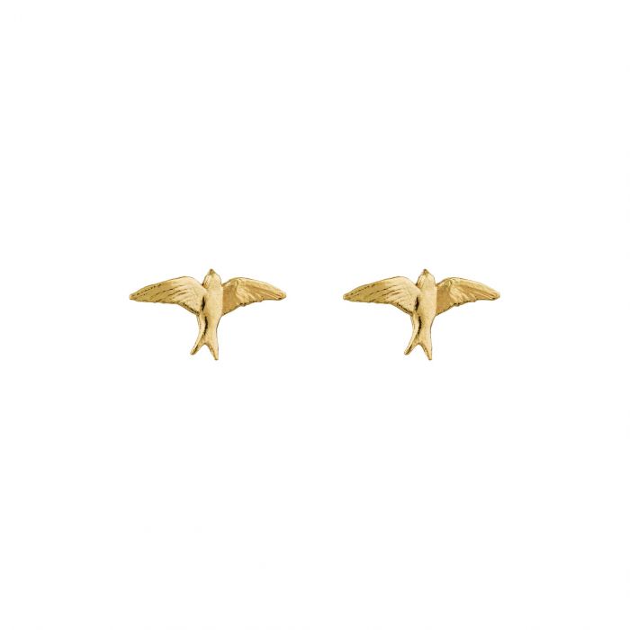 Alex Monroe - Teeny Tiny Swallow Stud Earrings - Gold