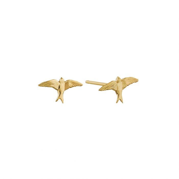 Alex Monroe - Teeny Tiny Swallow Stud Earrings - Gold