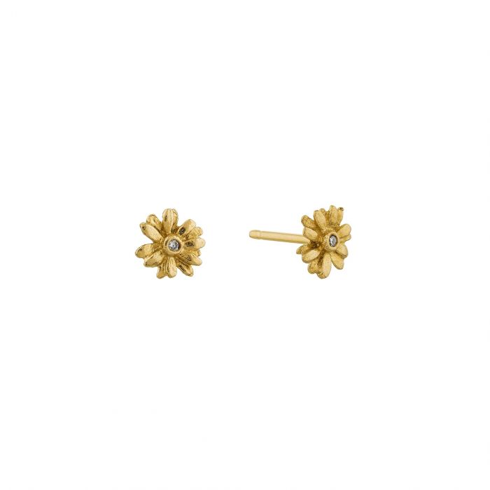 Alex Monroe - Teeny Tiny Diamond Daisy Stud Earrings - Gold