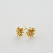 Alex Monroe - Teeny Tiny Diamond Daisy Stud Earrings - Gold