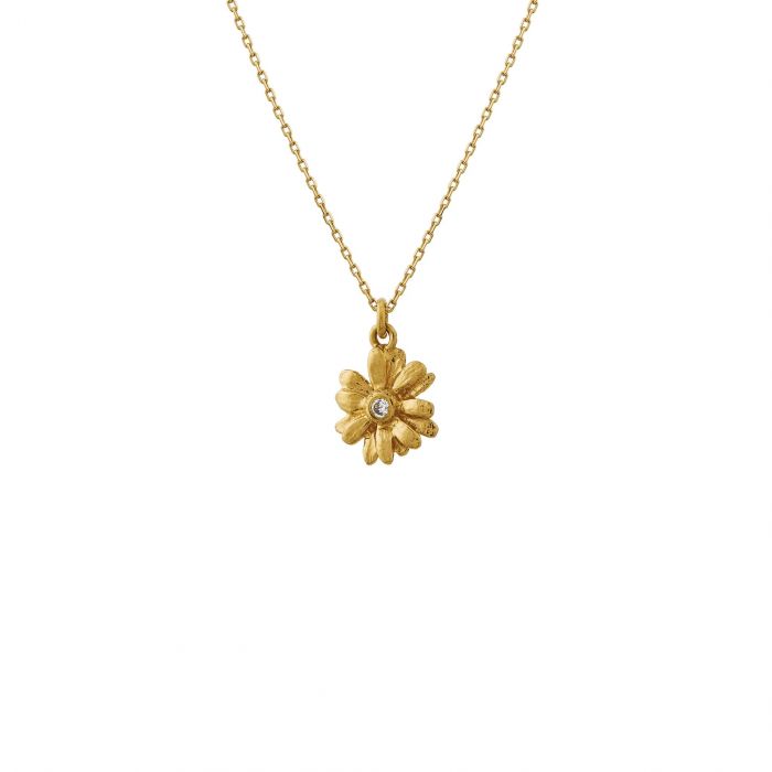 Alex Monroe - Teeny Tiny Diamond Daisy Necklace - Gold