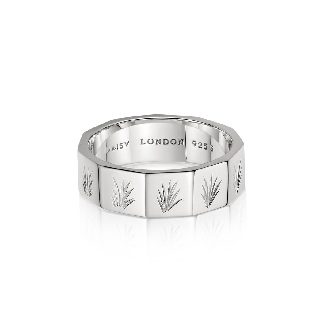 Daisy London - Palm Leaf Geometric Band Ring - Silver