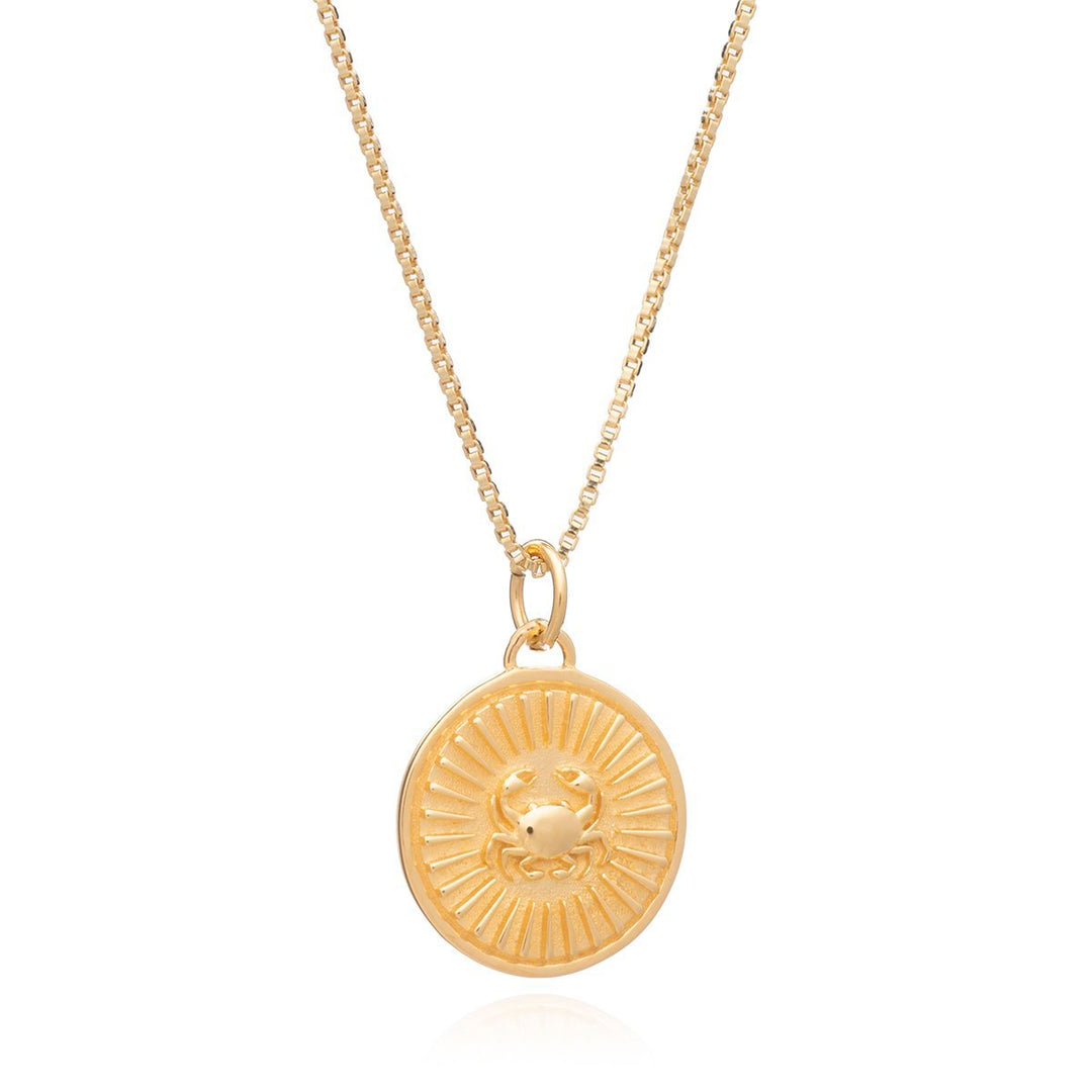 Rachel Jackson - Zodiac Art Coin Necklace Cancer - Gold