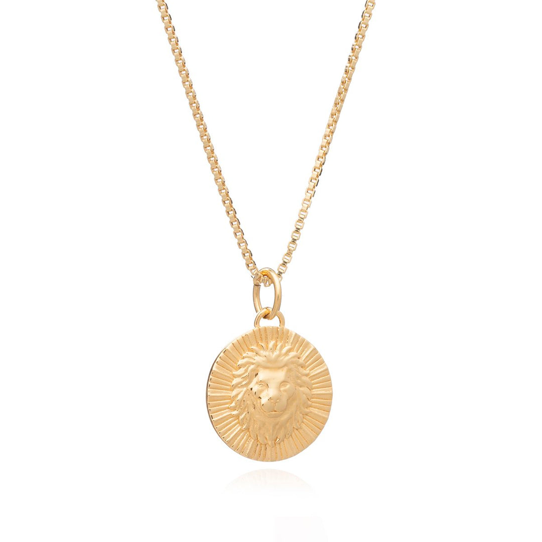 Rachel Jackson - Zodiac Art Coin Necklace Leo - Gold