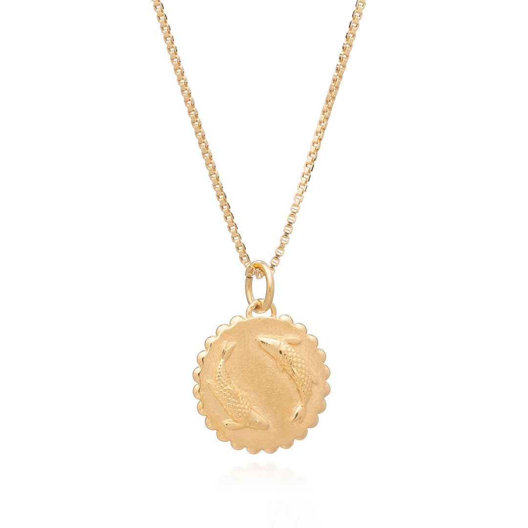 Rachel Jackson - Zodiac Art Coin Necklace Pisces - Gold