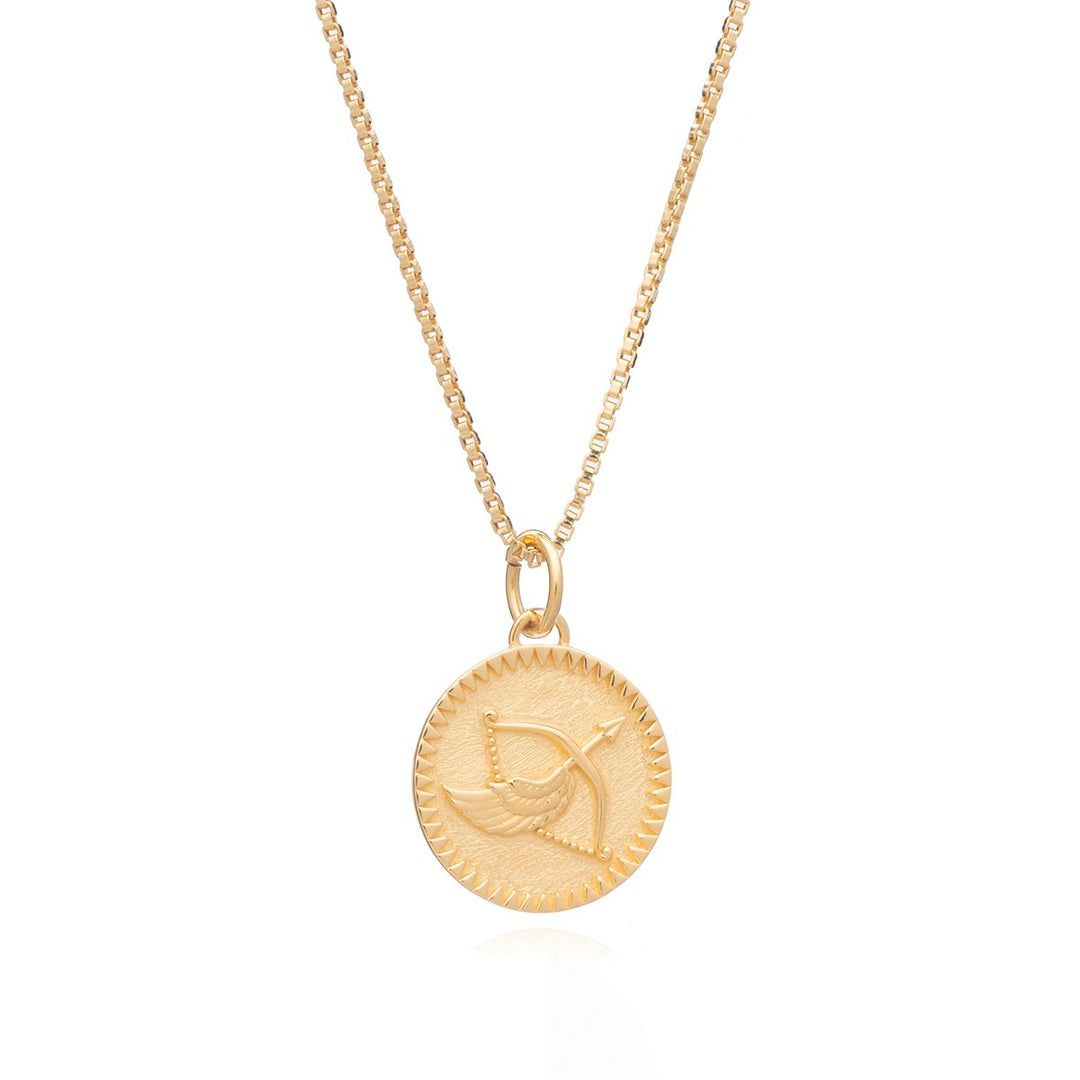 Rachel Jackson - Zodiac Art Coin Necklace Sagittarius - Gold