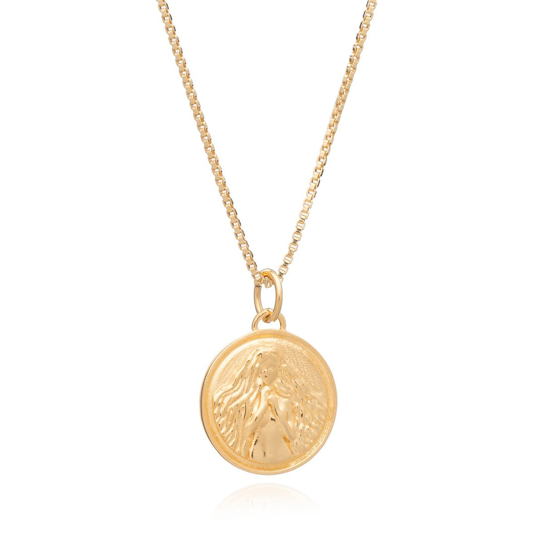 Rachel Jackson - Zodiac Art Coin Necklace Virgo - Gold