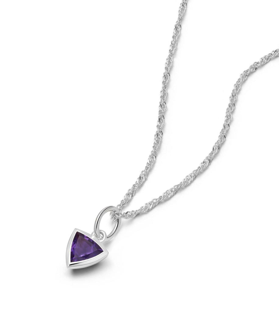 Daisy London - Birthstone Necklace - Amethyst February - Silver