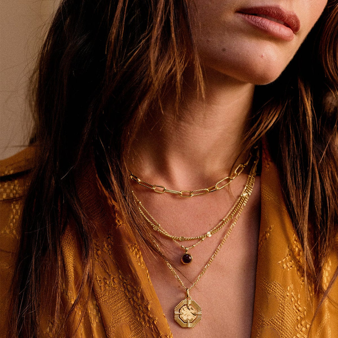 Daisy London - Amethyst Healing Stone Necklace - Gold