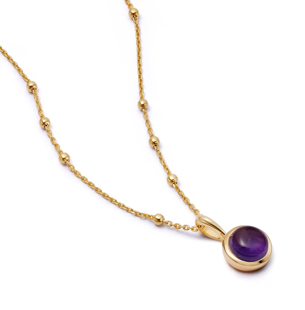 Daisy London - Amethyst Healing Stone Necklace - Gold