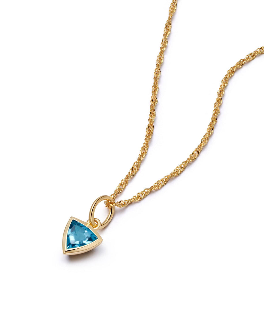 Daisy London - Birthstone Necklace - Blue Topaz December - Gold