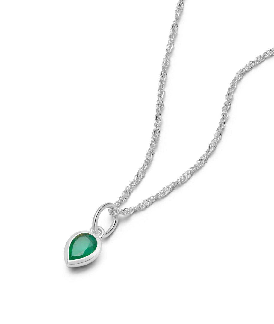 Daisy London - Birthstone Necklace - Emerald May - Silver