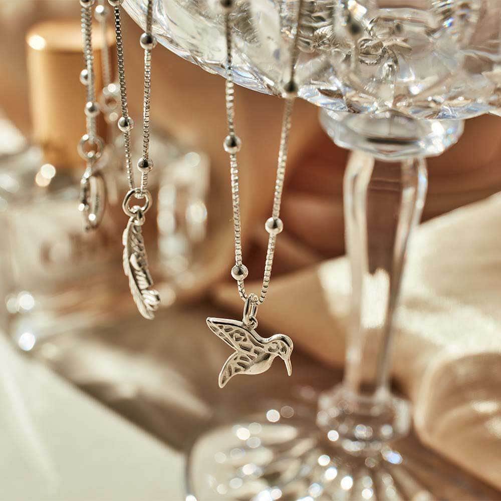 ChloBo - Bobble Chain Humming Bird Necklace - Gold