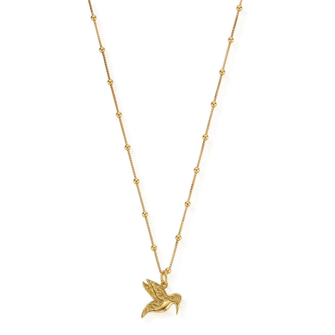 ChloBo - Bobble Chain Humming Bird Necklace - Gold