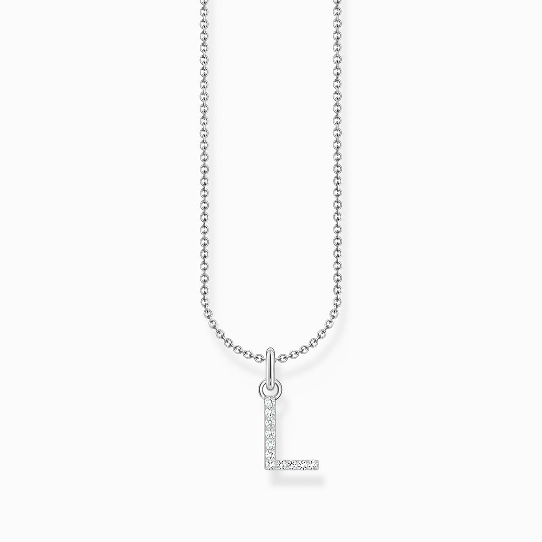 Thomas Sabo - Letter L with CZ Pendant Necklace - Silver