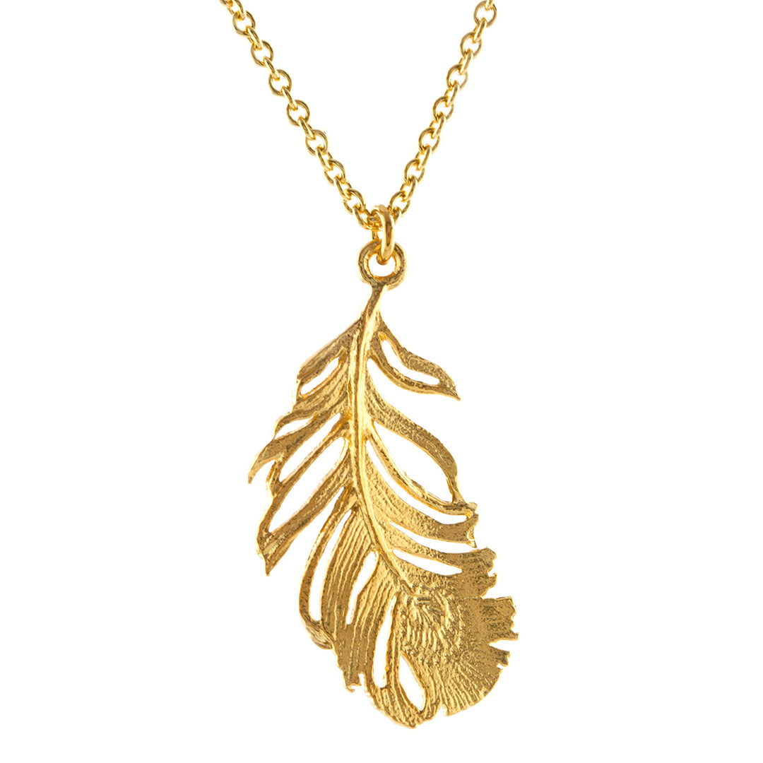 Alex Monroe - Peacock Feather Necklace - Gold