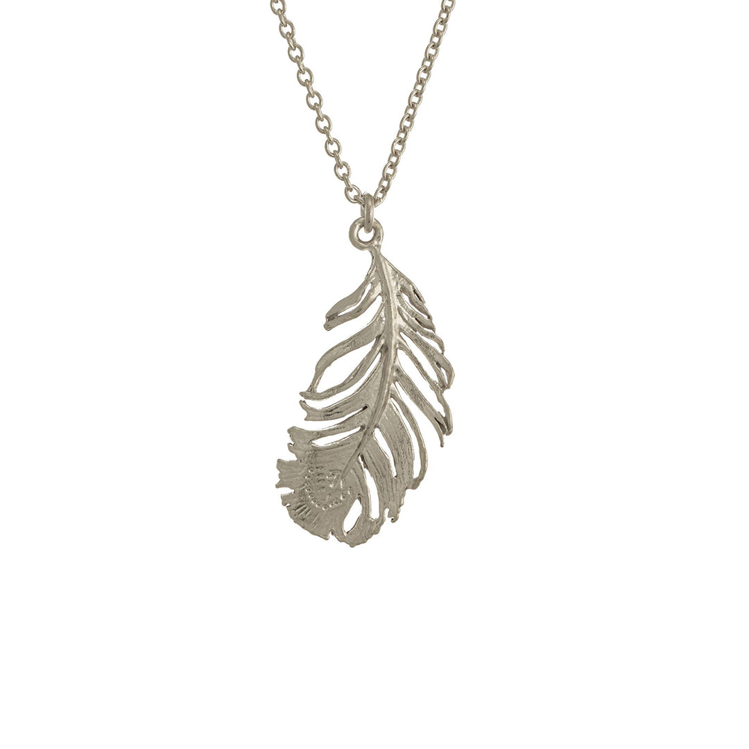 Alex Monroe - Peacock Feather Necklace - Silver