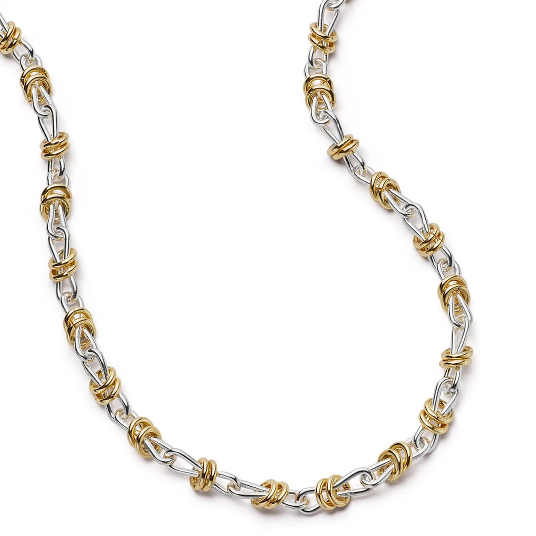 Daisy London - Polly Newman Mixed Metal Knot Chain Necklace - Gold & Silver