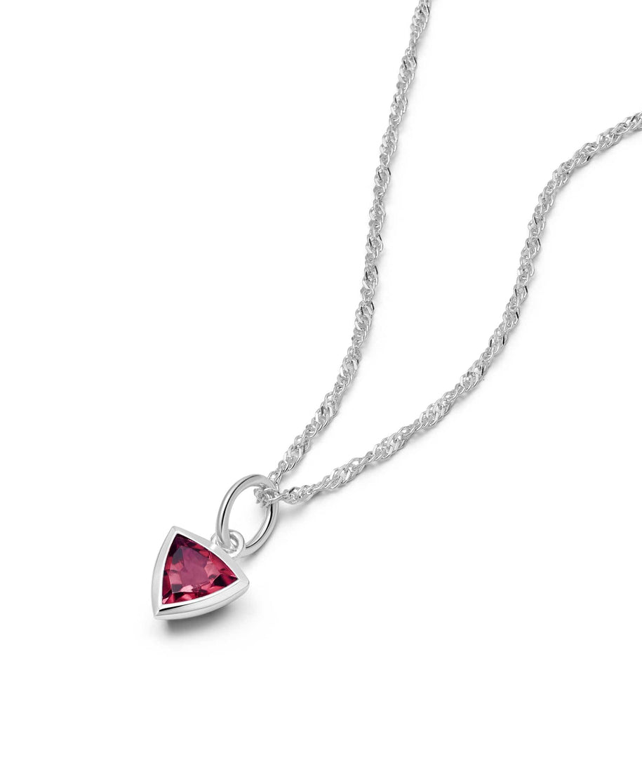 Daisy London - Birthstone Necklace - Ruby July - Silver