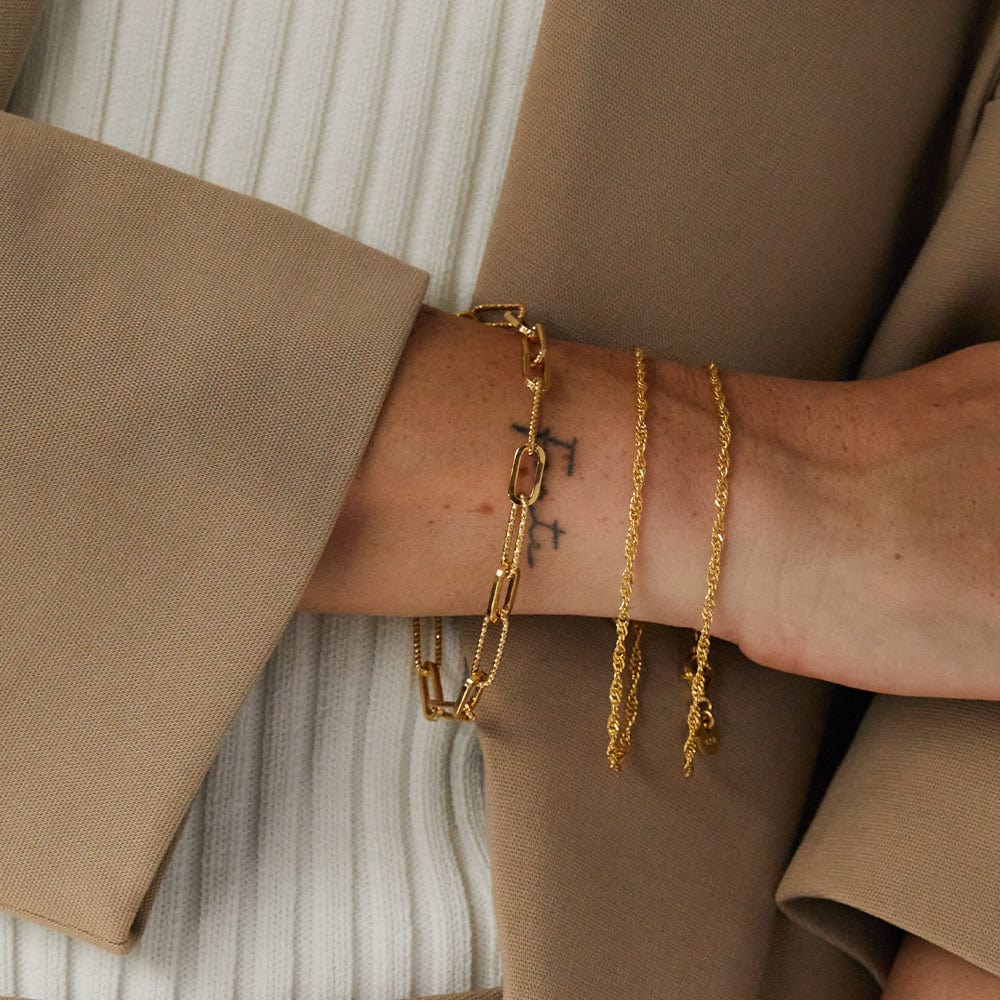 Daisy London - Polly Newman Paperclip Chain Bracelet - Gold