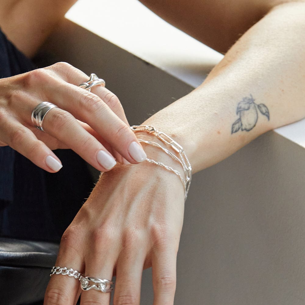 Daisy London - Polly Newman Paperclip Chain Bracelet - Silver