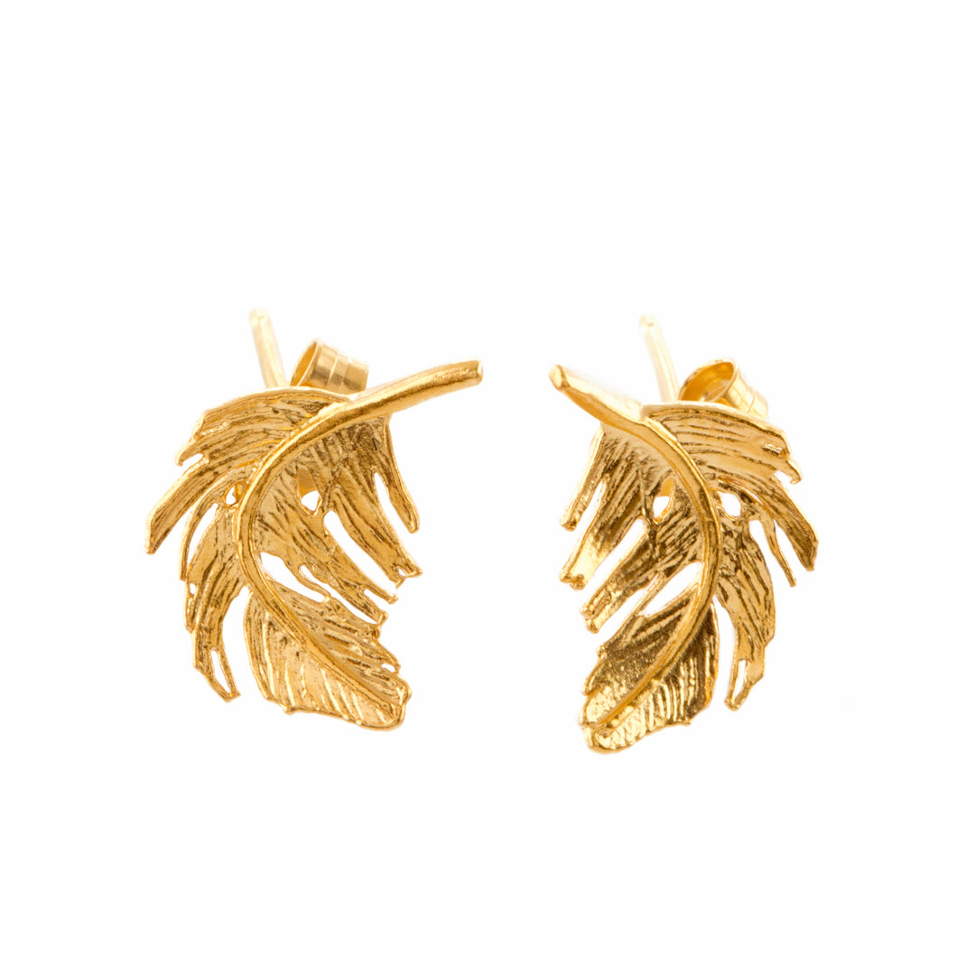 Alex Monroe - Feather Studs - Gold