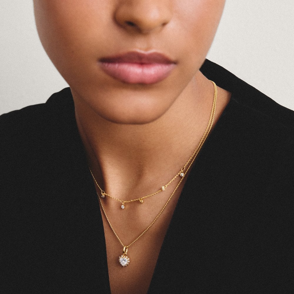 Thomas Sabo - White Heart-Cut Chain With Zirconia - Gold