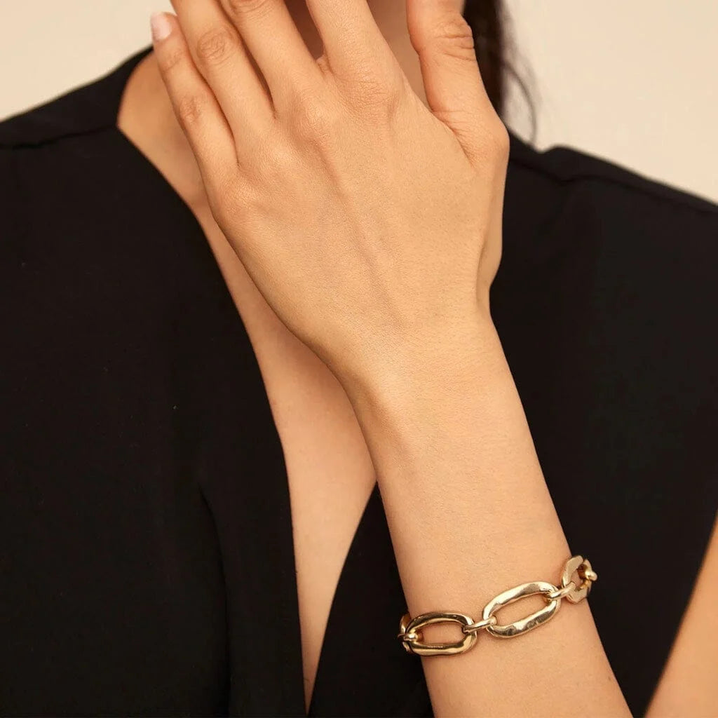 UNOde50 - Eslabomba Plated Oval Link Chain Bracelet - Gold