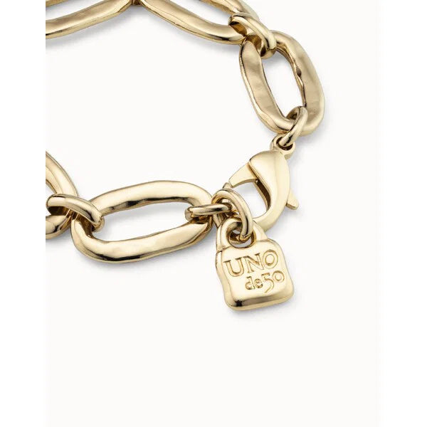 UNOde50 - Eslabomba Plated Oval Link Chain Bracelet - Gold