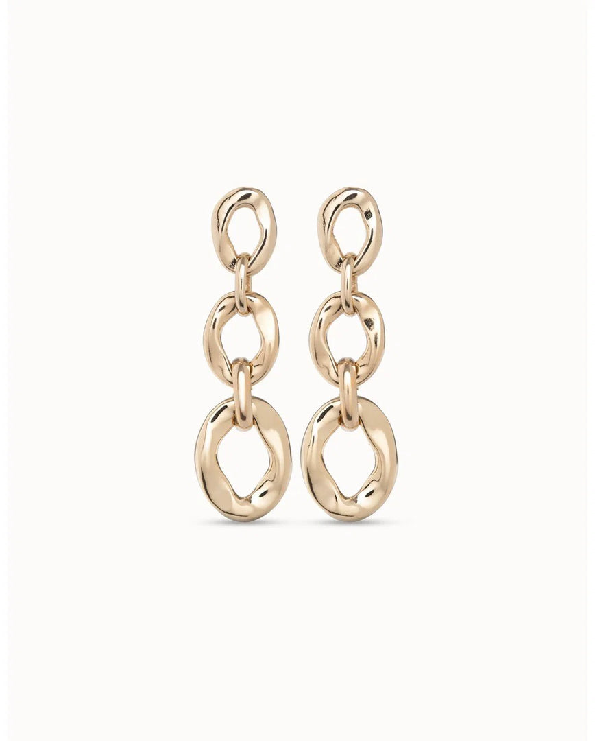 UNOde50 - YOLO Three Link Drop Earrings - Gold