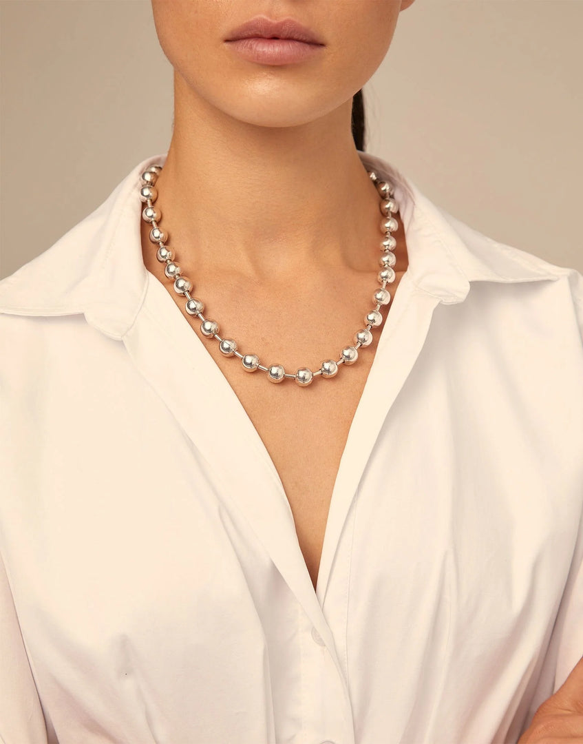 UNOde50 - Copito De Nieve Beaded Necklace - Silver